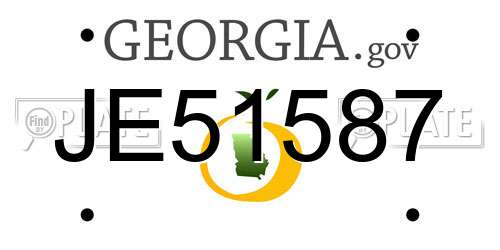 JE51587 Georgia License Plate
