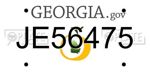 JE56475 Georgia License Plate