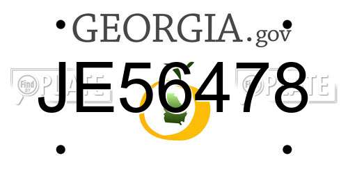 JE56478 Georgia License Plate