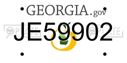 JE59902 Georgia License Plate