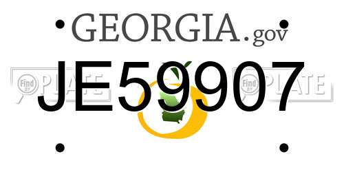 JE59907 Georgia License Plate