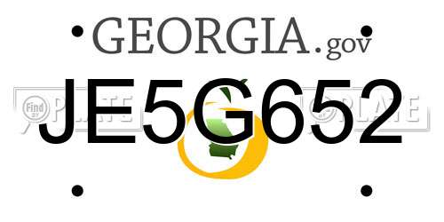 JE5G652 Georgia License Plate
