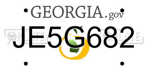 JE5G682 Georgia License Plate
