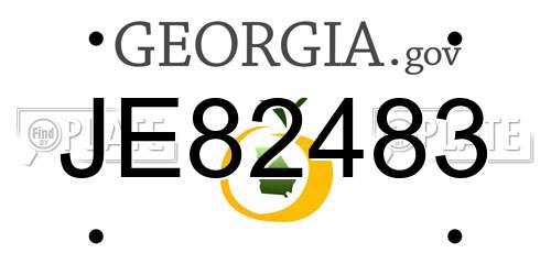 JE82483 Georgia License Plate