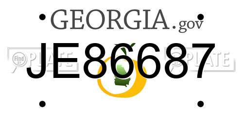 JE86687 Georgia License Plate