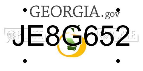 JE8G652 Georgia License Plate