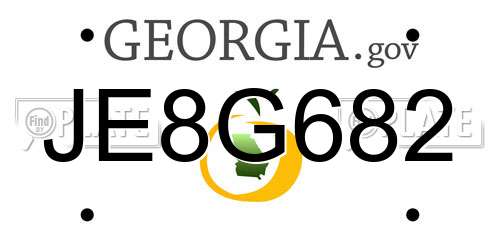 JE8G682 Georgia License Plate