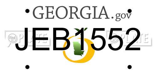 JEB1552 Georgia License Plate