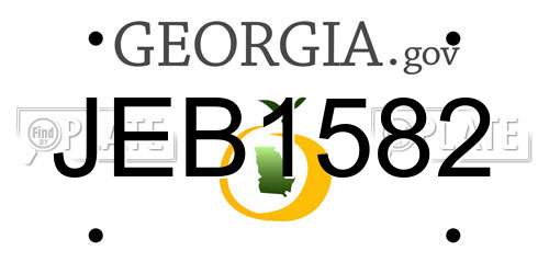 JEB1582 Georgia License Plate