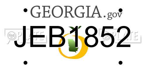 JEB1852 Georgia License Plate