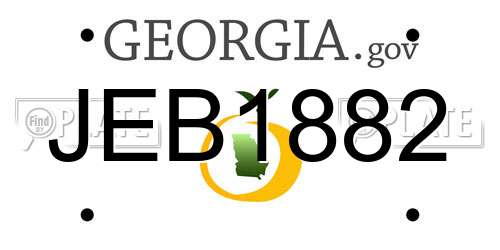 JEB1882 Georgia License Plate