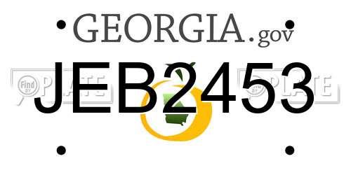 JEB2453 Georgia License Plate