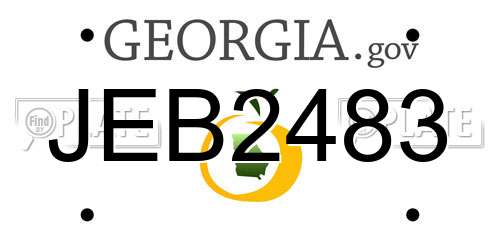 JEB2483 Georgia License Plate