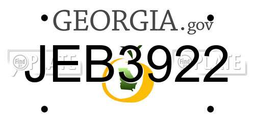 JEB3922 Georgia License Plate