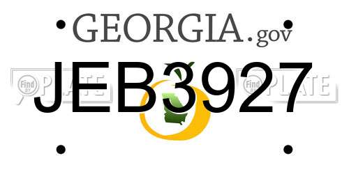 JEB3927 Georgia License Plate
