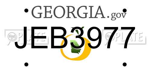 JEB3977 Georgia License Plate