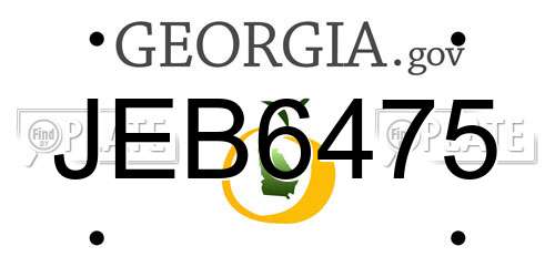 JEB6475 Georgia License Plate