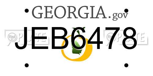 JEB6478 Georgia License Plate