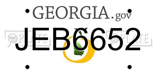 JEB6652 Georgia License Plate
