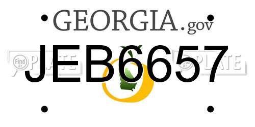 JEB6657 Georgia License Plate