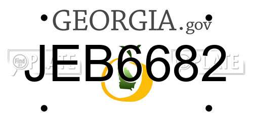 JEB6682 Georgia License Plate