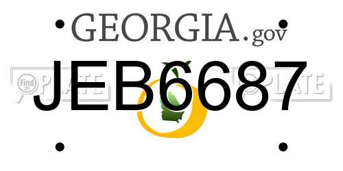 JEB6687 Georgia License Plate