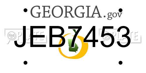 JEB7453 Georgia License Plate