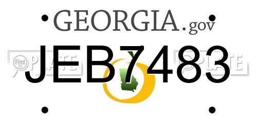 JEB7483 Georgia License Plate