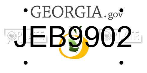 JEB9902 Georgia License Plate