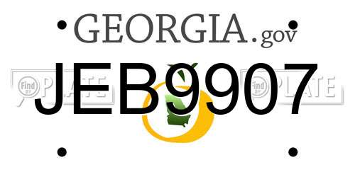 JEB9907 Georgia License Plate