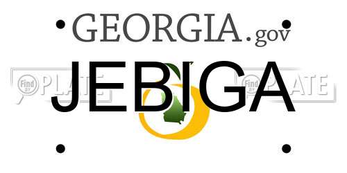 JEBIGA Georgia License Plate