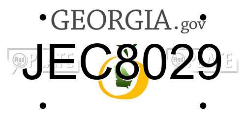 JEC8029 Georgia License Plate