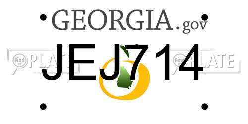 JEJ714 Georgia License Plate