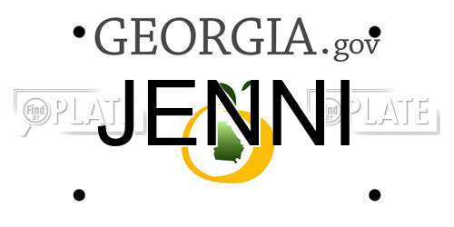 JENNI Georgia License Plate