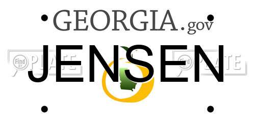 JENSEN Georgia License Plate