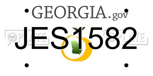 JES1582 Georgia License Plate