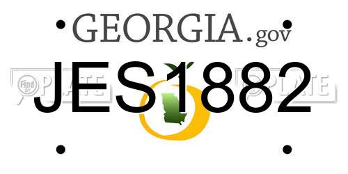 JES1882 Georgia License Plate