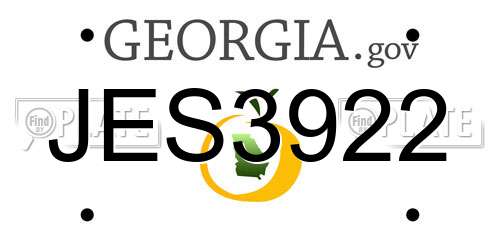 JES3922 Georgia License Plate