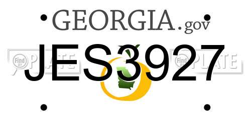 JES3927 Georgia License Plate