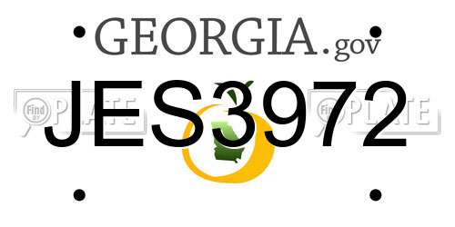 JES3972 Georgia License Plate
