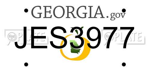 JES3977 Georgia License Plate