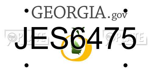 JES6475 Georgia License Plate