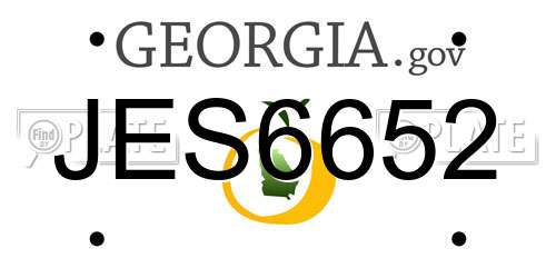 JES6652 Georgia License Plate