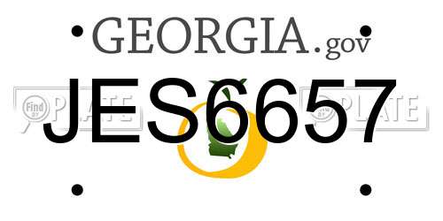 JES6657 Georgia License Plate