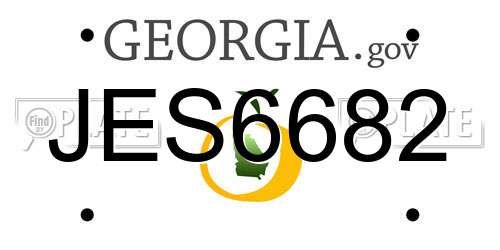 JES6682 Georgia License Plate