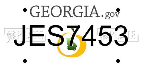 JES7453 Georgia License Plate