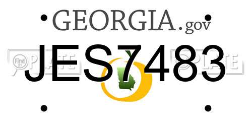 JES7483 Georgia License Plate