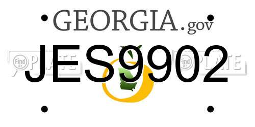 JES9902 Georgia License Plate