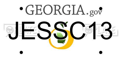 JESSC13 Georgia License Plate
