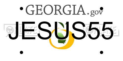 JESUS55 Georgia License Plate